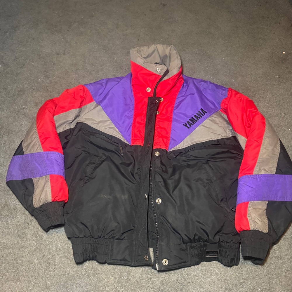 Vintage Yamaha Sportswear Colorblock Snow Jacket Red Purple Black Medium MD